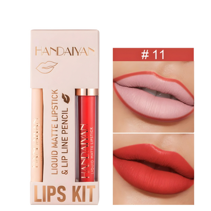 Kit Lápiz Delineador de Labios + Labial Líquido Matte