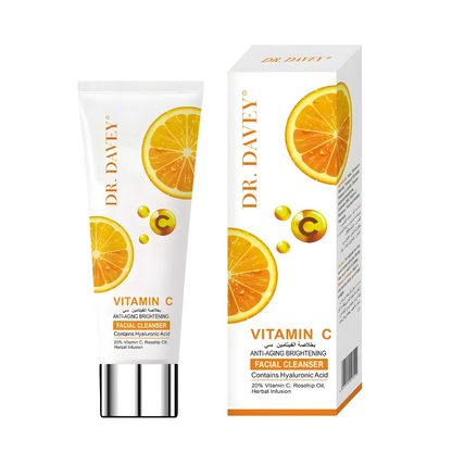 Jabón limpiador facial efecto iluminador de vitamina c y ácido hialurónico Dr.Davey