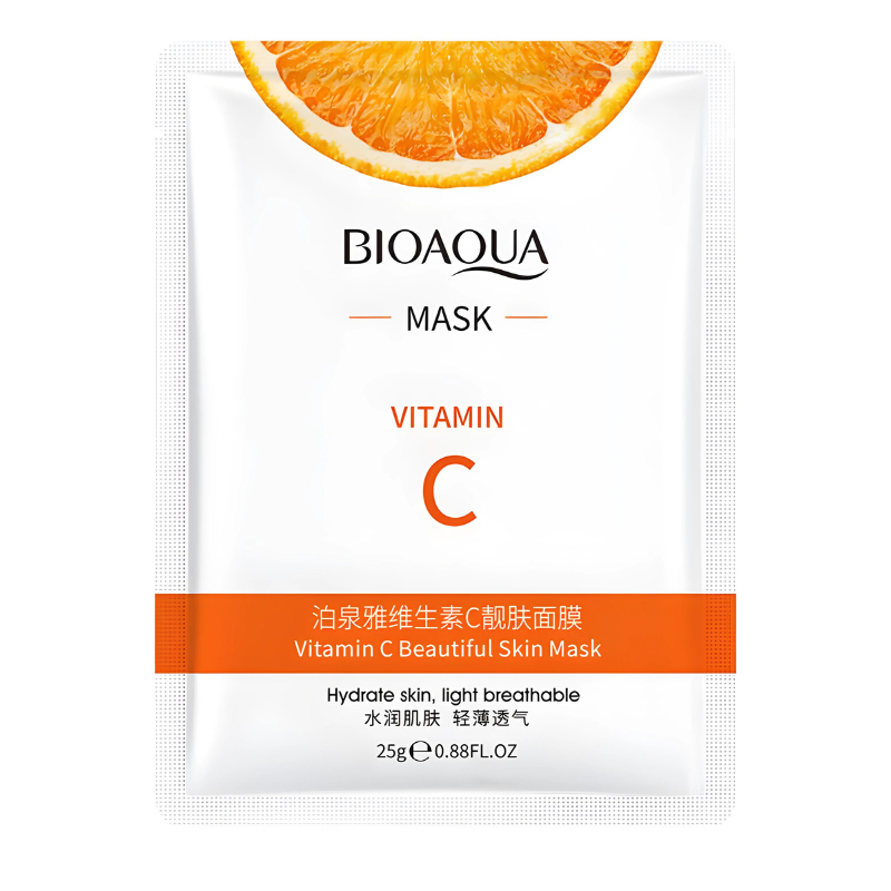 Mascarilla facial en velo con vitamina C